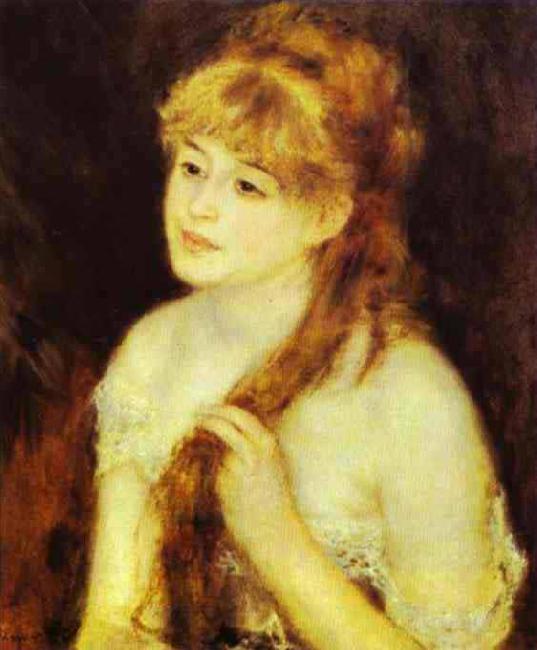 Pierre-Auguste Renoir Young Woman Braiding Her Hair oil painting image